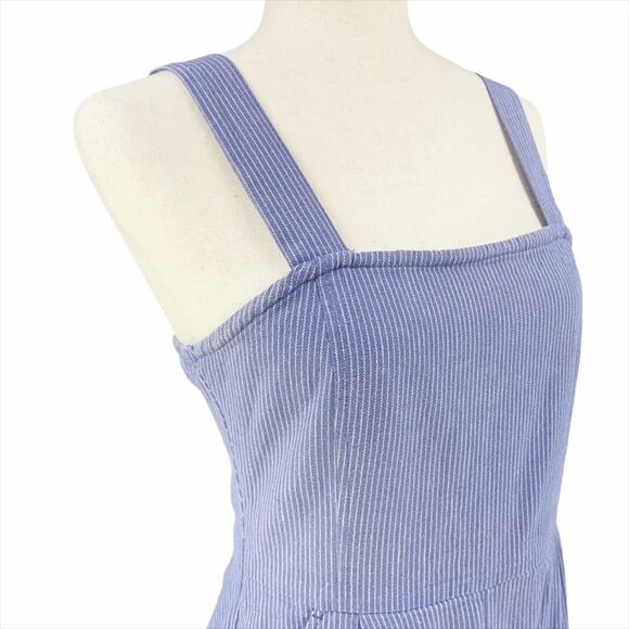 BRIXTON Beatrice Fitted Wide-Leg Jumpsuit in Blue & White Stripes Size S - Picture 3 of 10